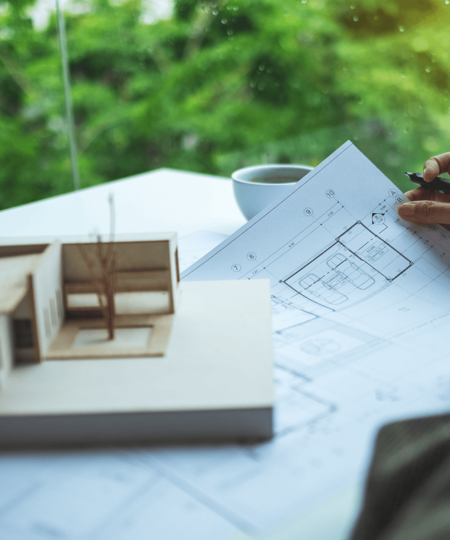 concepteur architectural avec des plans