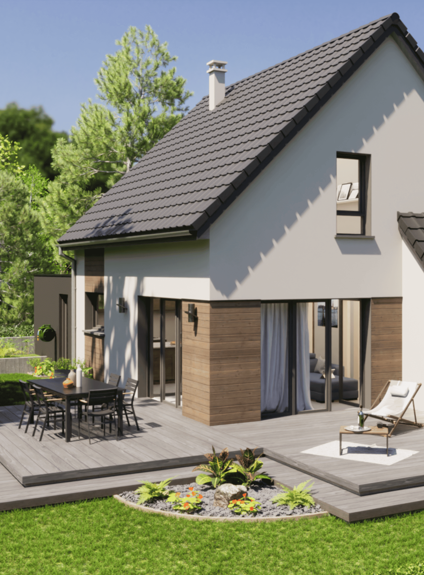 maison contemporaine evolutive toiture traditionnelle