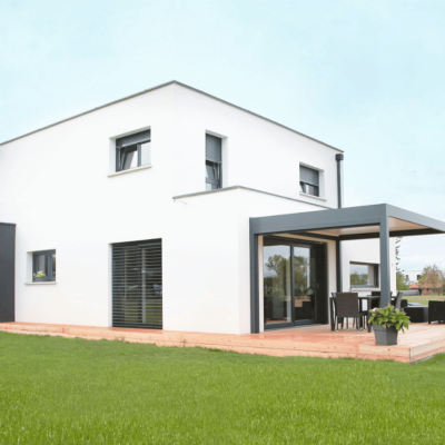 maison contemporaine toit plat et pergola