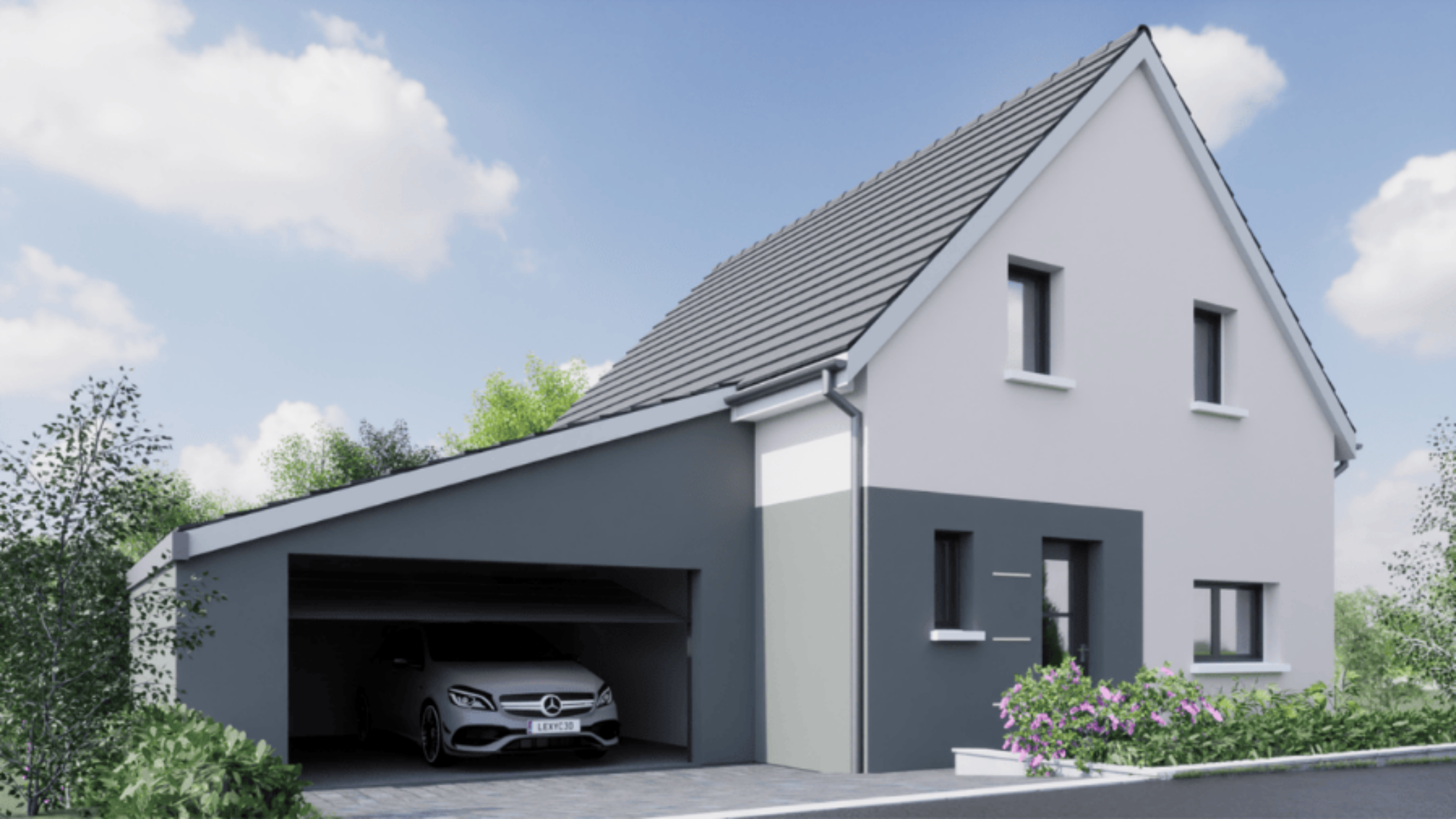 maison moderne toiture traditionnelle