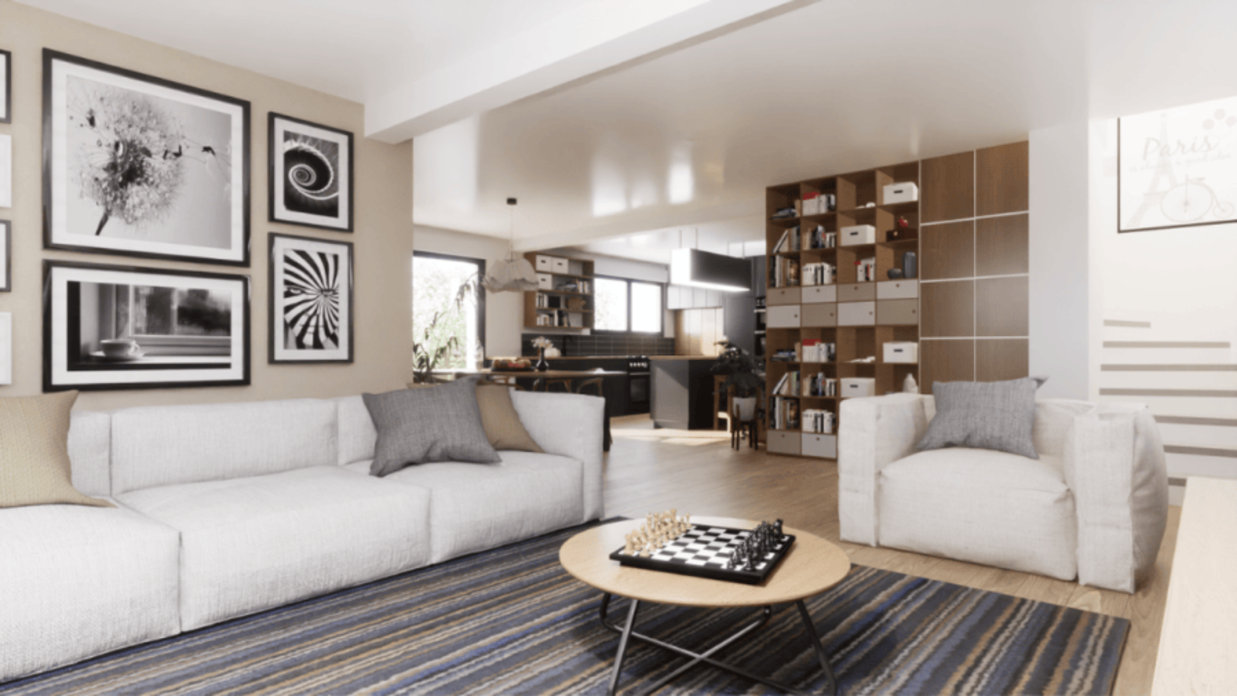 visuel 3d d un salon